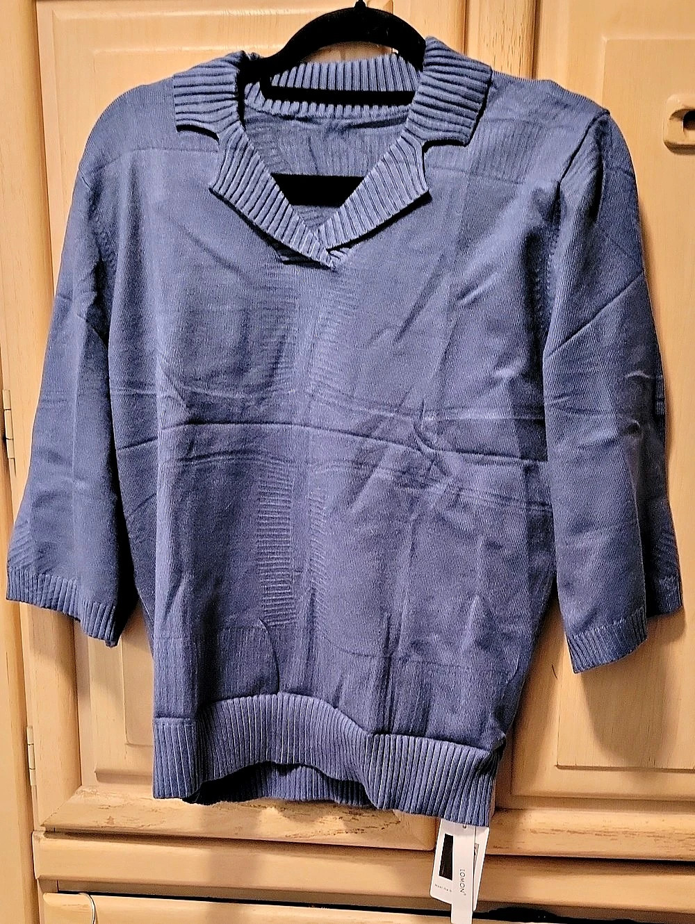 LOMON Blue V-Neck Sweater NWT